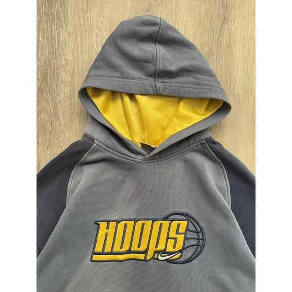 Vintage Y2K Nike Swoosh Hoops Basketball Hoodie Youth XL Faded Hype Streetwear - Picture 3 of 16